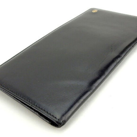 Cartier Wallet Purse Long Wallet Black Gold Mens Authentic Used Y6384 - Picture 3 of 6